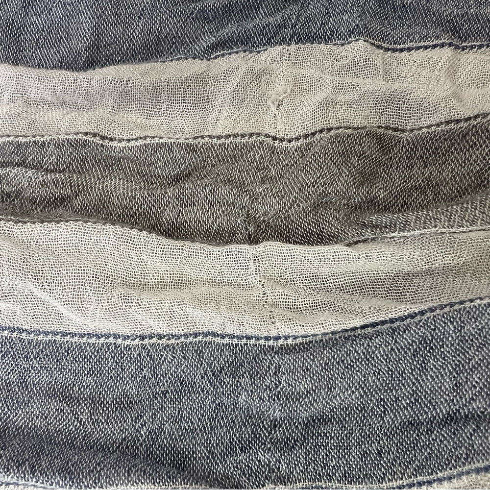 Italian Modal Stripe Fringe Scarf - Picture 4 of 4